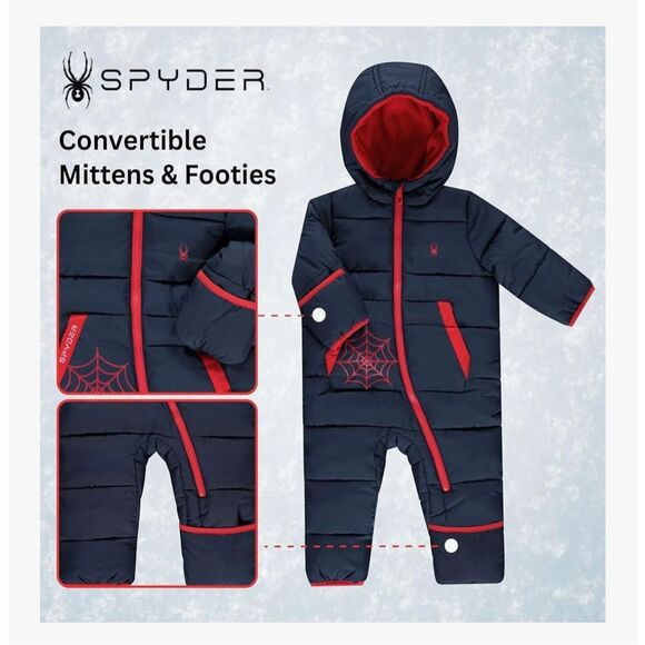 Spyder fleece lined 18 month insulated hooded snowsuit - Picture 2 of 6